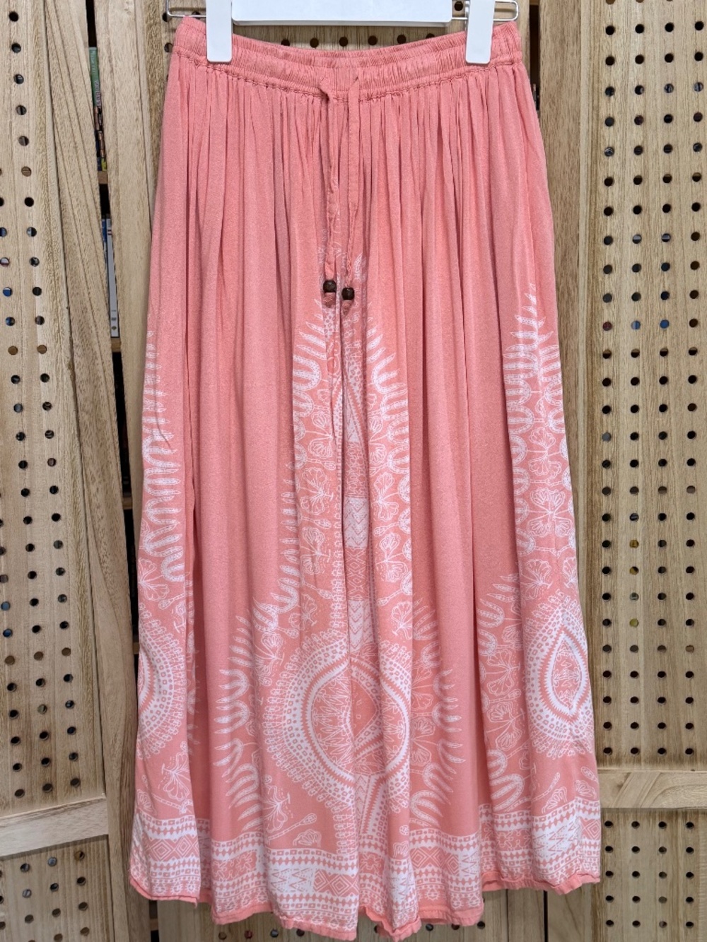 Gypsie Blu Bohemian Coral Pink Flowy Maxi Skirt S
